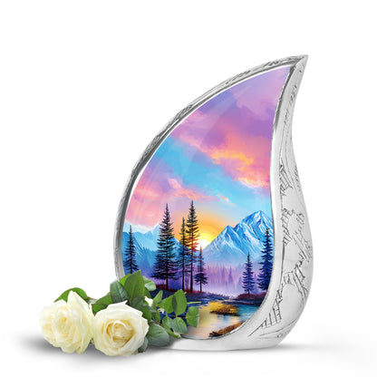 Personalized Beach Cremation Urns - Soothing Blue 10-inch, 200 cu in - Yatskia