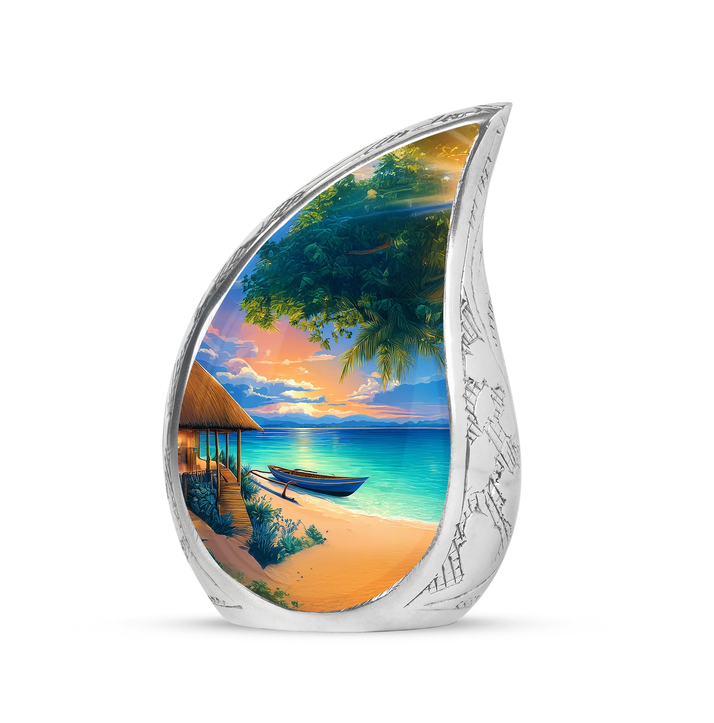 Blessed Beach Cremation Urns for Human Ashes - Blue 10-inch - Yatskia