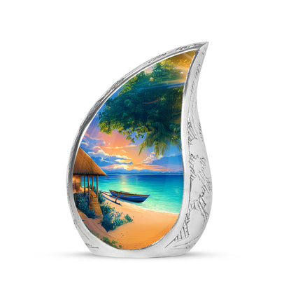 Blessed Beach Cremation Urns for Human Ashes - Blue 10-inch - Yatskia