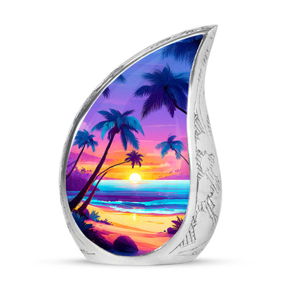 Illustrious Beach Memorial Cremation Urns - Purple 10-inch, 200 cu in - Yatskia
