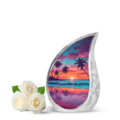 Blue Beach Cremation Urns - Honored Haven 10-inch, 200 cu in - Yatskia