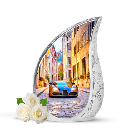 Radiant Car Memorial Cremation Urns - Blue 10-inch, 200 cu in - Yatskia