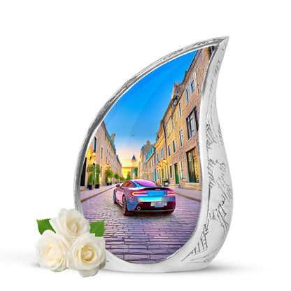 Personalized Elegant Car Cremation Urns - Blue - Yatskia