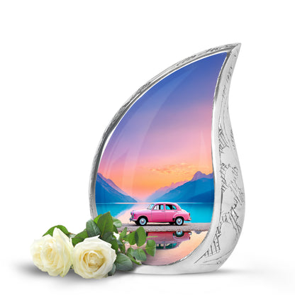 Personalized Red Sovereign Car Cremation Urns for Human Ashes - 10-inch, 200 cu in - Yatskia