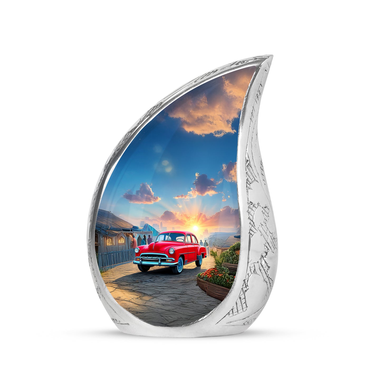 Personalized Car Cremation Urns - Wondrous Blue 10-inch, 200 cu in - Yatskia