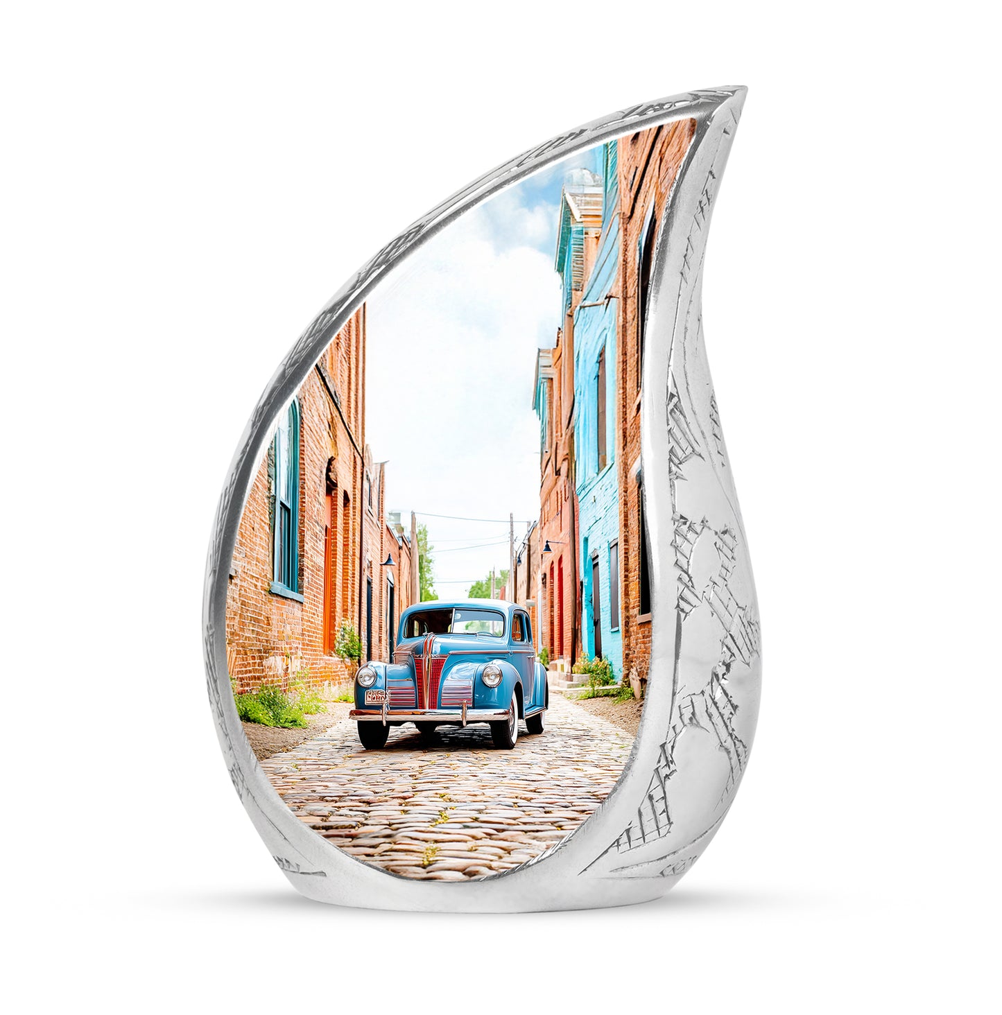 Personalized Silver Car Cremation Urns for Ashes - Captivating 10-inch - Yatskia