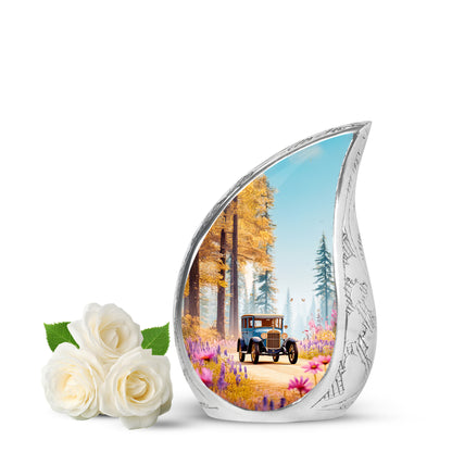 Ethereal Car Memorial Cremation Urns - Teal 10-inch, 200 cu in - Yatskia
