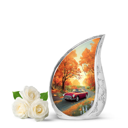 Personalized Gold Heavenly Car Cremation Urns for Human Ashes - 10-inch, 200 cu in - Yatskia