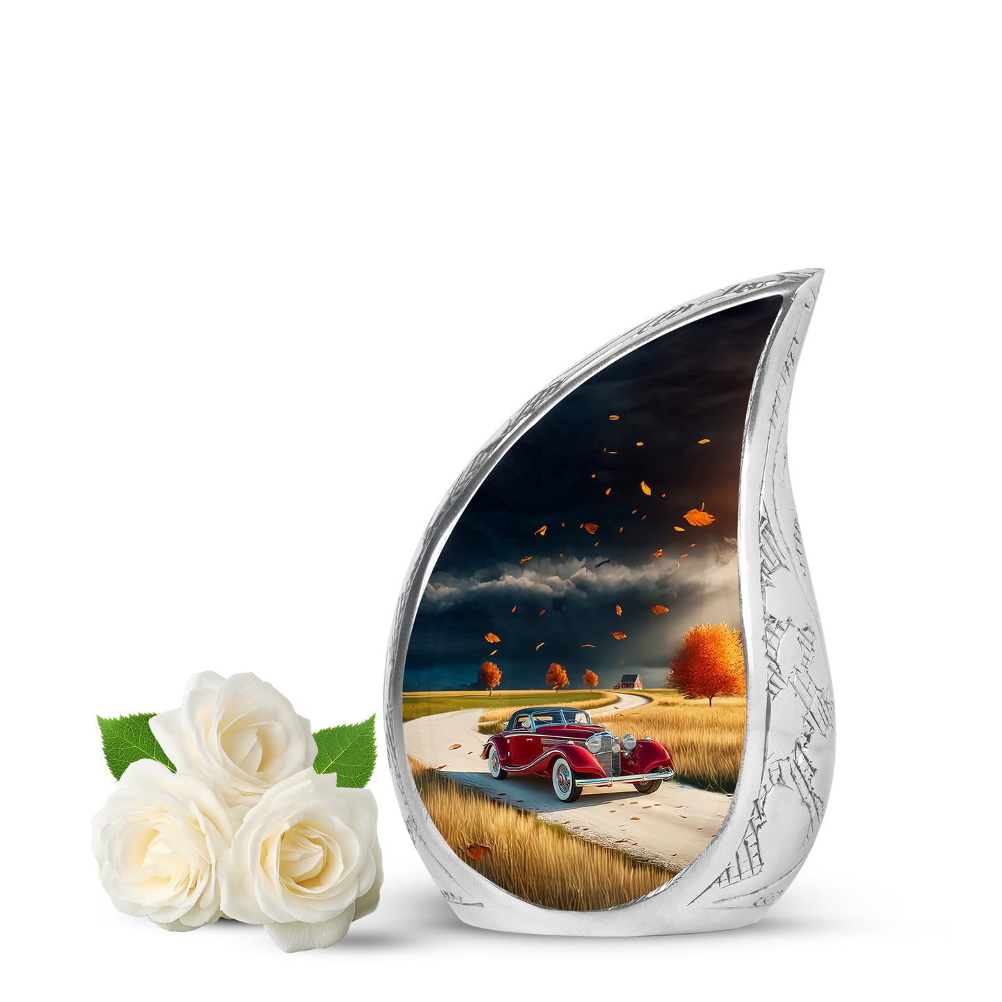 Personalized Blue Car Cremation Urns for Ashes - Enchanting 10-inch - Yatskia