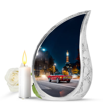Blue Treasured Car Cremation Urns for Human Ashes - 10-inch, 200 cu in - Yatskia