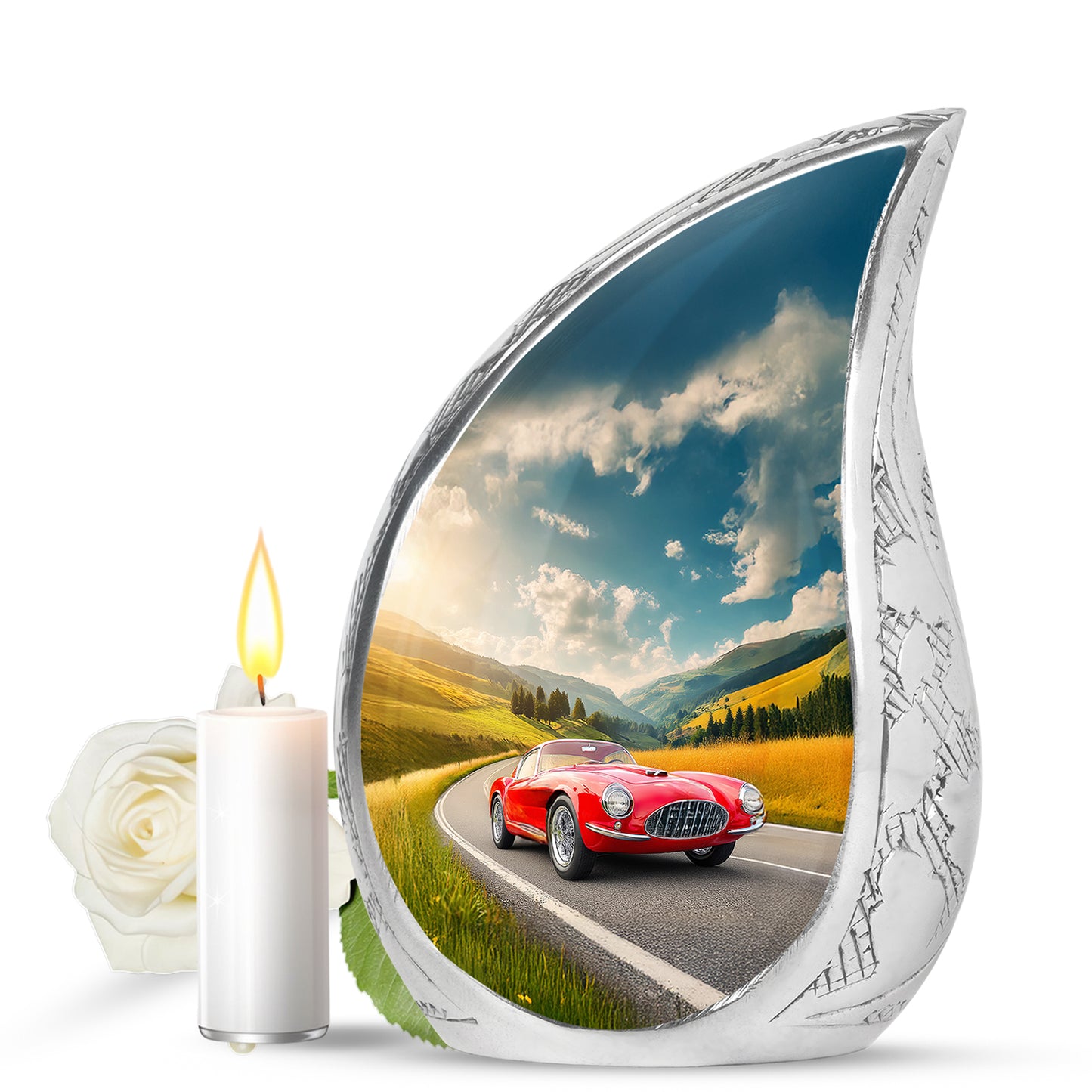 Blue Car Cremation Urns - Imperial Haven 10-inch, 200 cu in - Yatskia