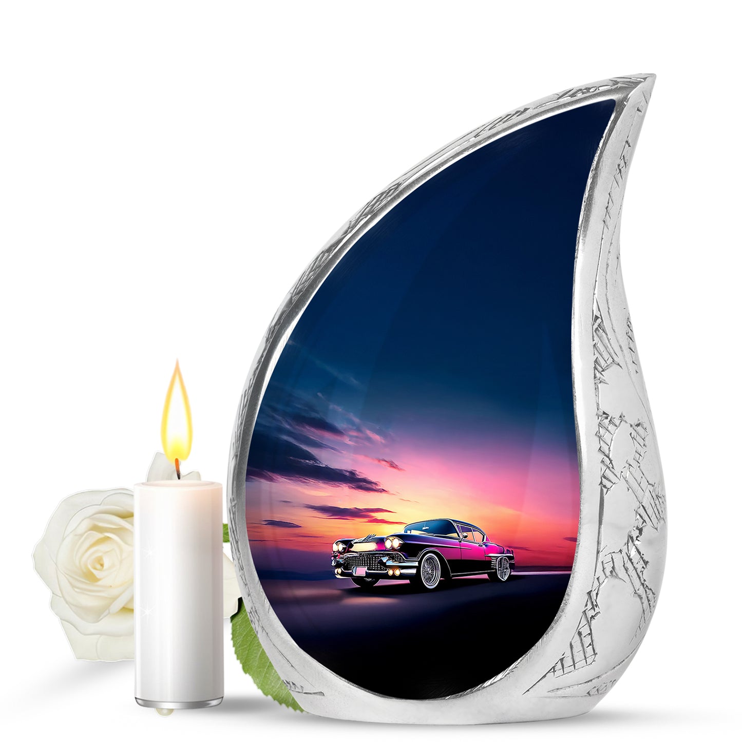 Personalized Seraphic Car Cremation Urns - Blue 10-inch, 200 cu in - Yatskia