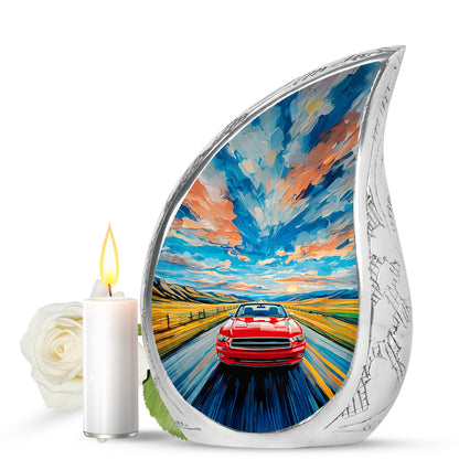 Radiant Car Memorial Cremation Urns - Blue 10-inch, 200 cu in - Yatskia