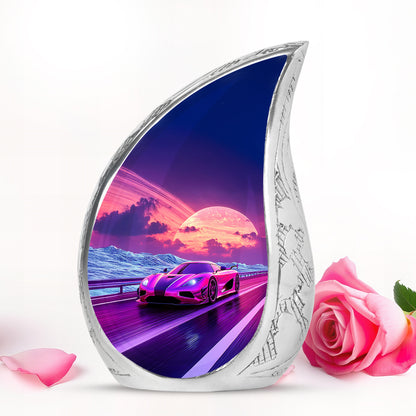 Personalized Seraphic Car Cremation Urns - Blue 10-inch, 200 cu in - Yatskia