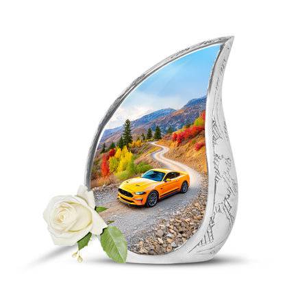 Personalized Car Cremation Urns - Tranquil Blue 10-inch, 200 cu in - Yatskia
