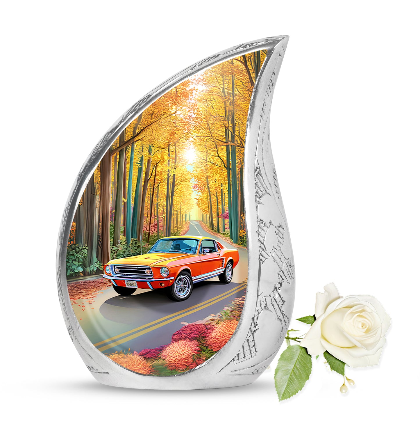 Divine Gold Car Cremation Urn for Ashes - 10-inch, 200 cu in - Yatskia