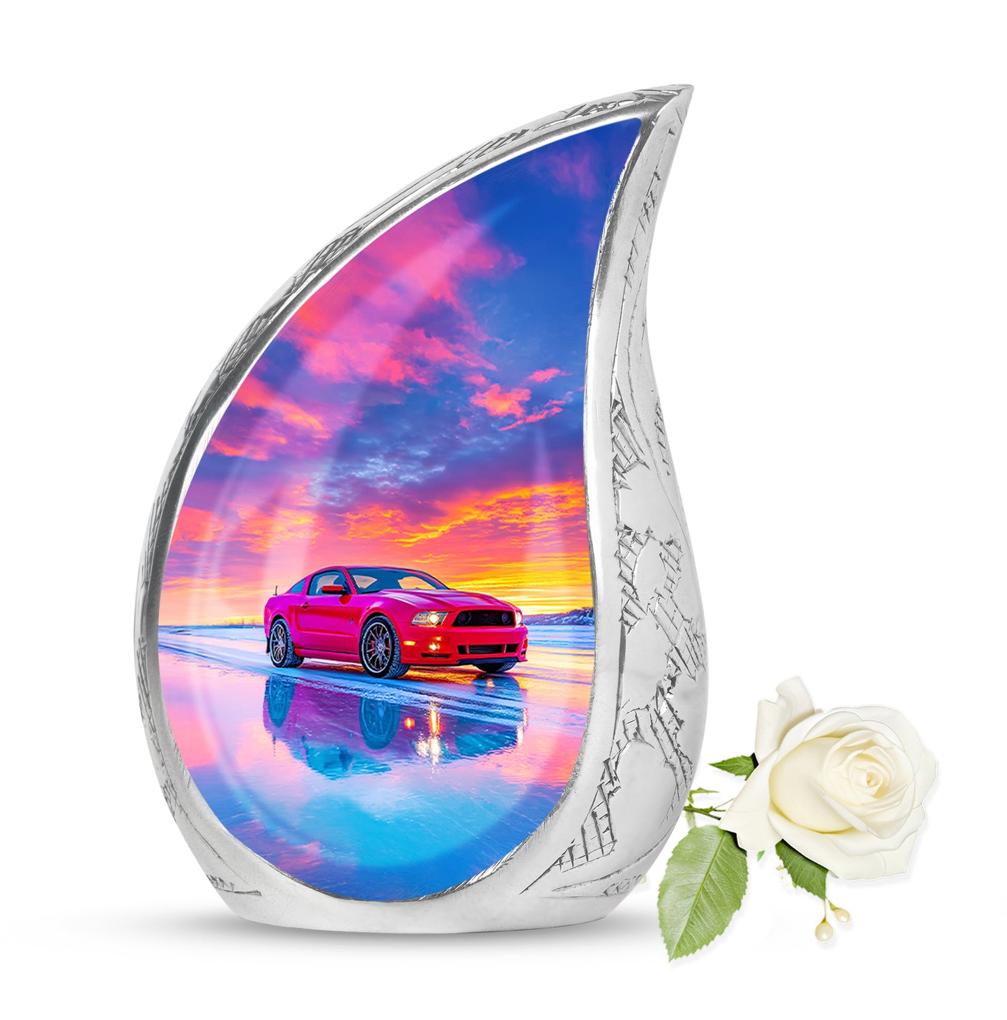 Blue Comforting Car Memorial Urn for Ashes - 10-inch, 200 cu in - Yatskia