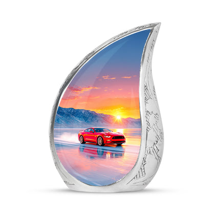 Distinguished Pink Car Cremation Urn for Ashes - 10-inch, 200 cu in - Yatskia