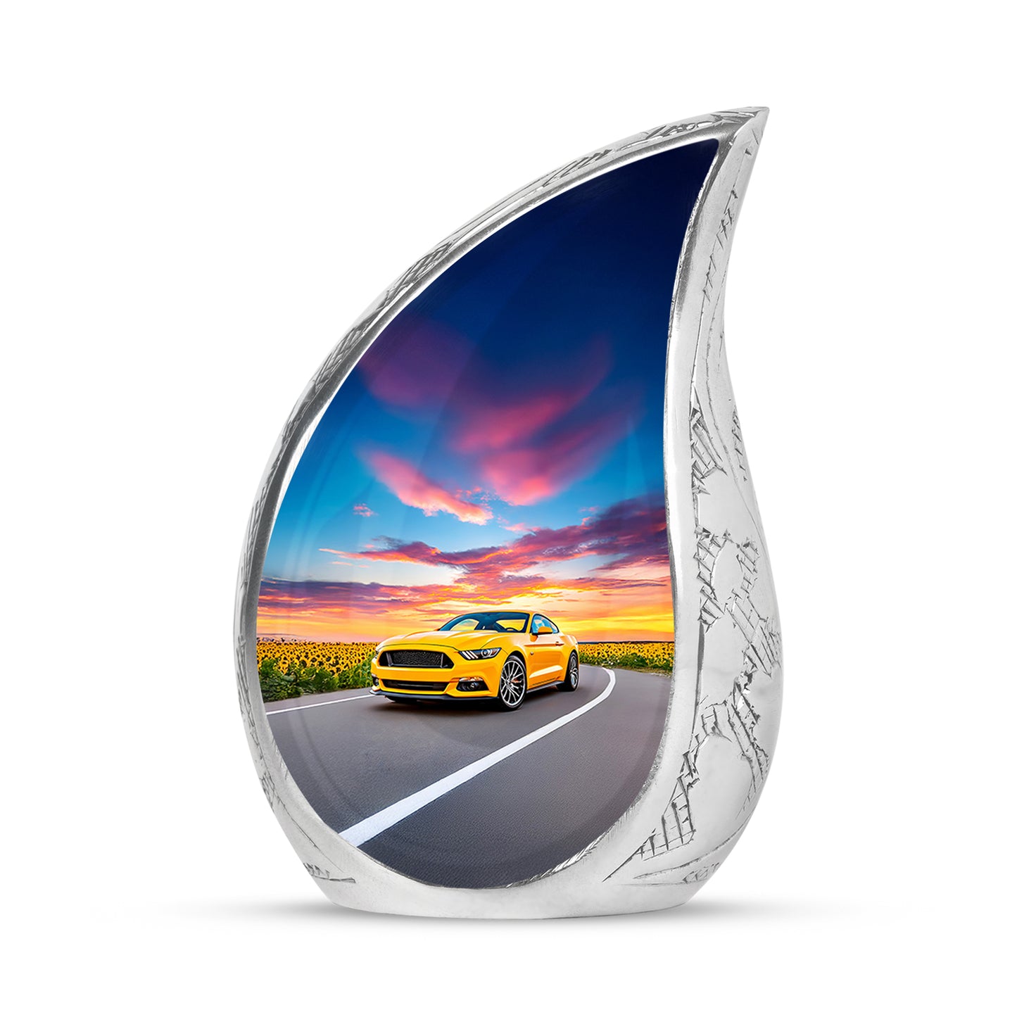 Personalized Magnificent Car Cremation Urns - Blue 10-inch, 200 cu in - Yatskia