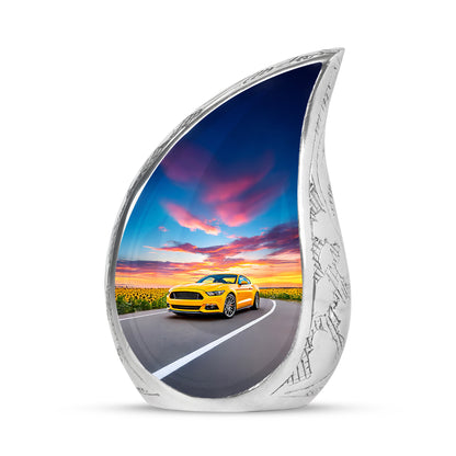 Personalized Magnificent Car Cremation Urns - Blue 10-inch, 200 cu in - Yatskia