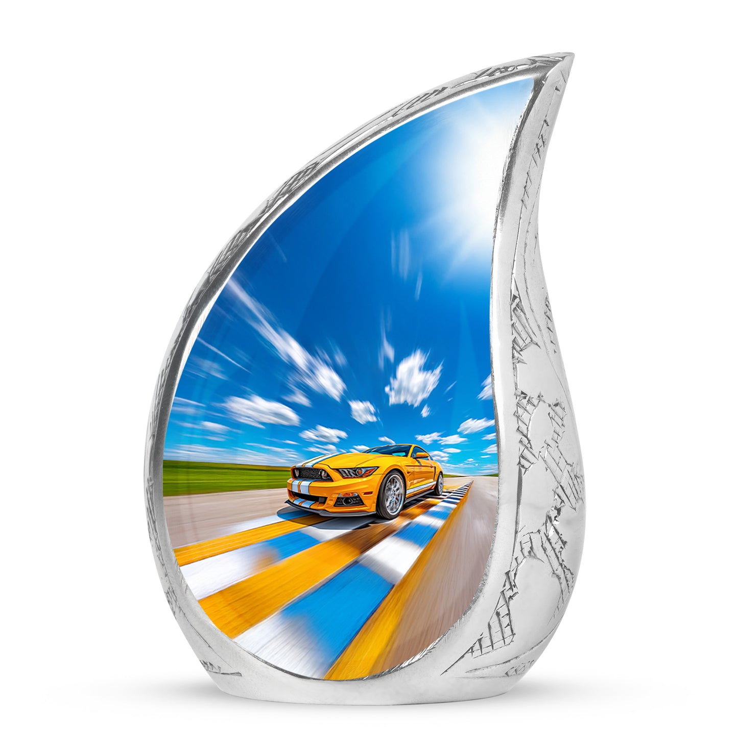 Timeless Blue Car Cremation Urn for Ashes - Yatskia
