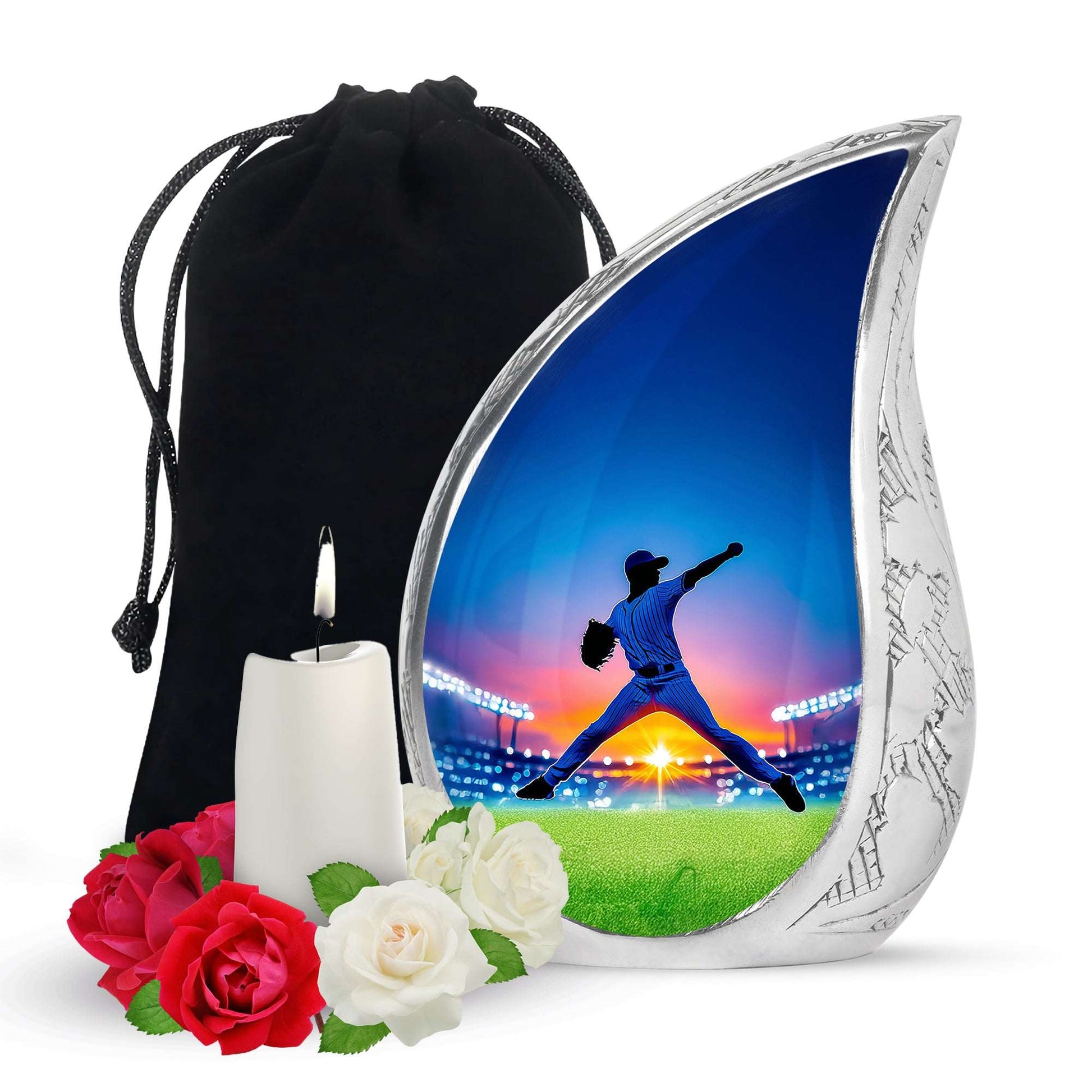 Baseball Memorial Urn For Ashes Adult Male – Sports Memorial Tribute Urn Keepsake