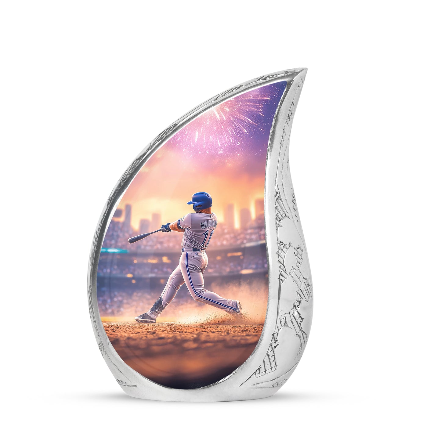 Personalized Magnificent Baseball Cremation Urns - Pink 10-inch, 200 cu in - Yatskia