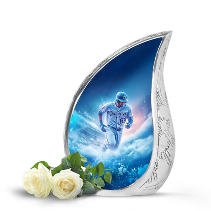 Regal Baseball Memorial Cremation Urns - Blue 10-inch, 200 cu in - Yatskia