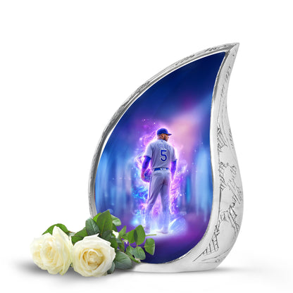Personalized Blue Baseball Cremation Urns for Ashes - Enchanting 10-inch - Yatskia