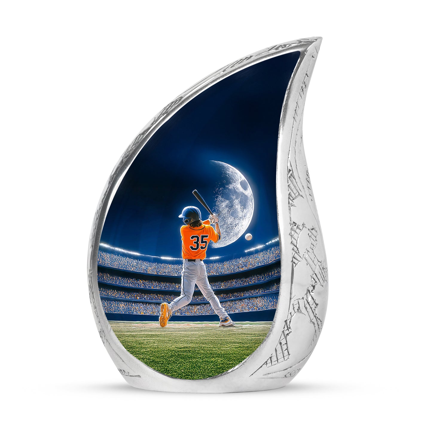 Everlasting Blue Baseball Sentinel Urn for Human Ashes - 10-inch, 200 cu in - Yatskia