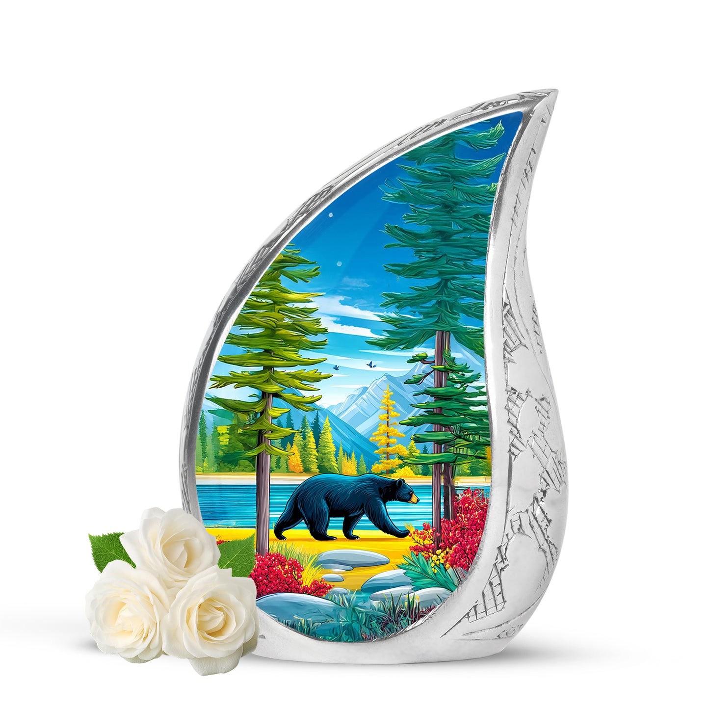 Blue Bear Guardian Cremation Urns for Human Ashes - 10-inch, 200 cu in - Yatskia