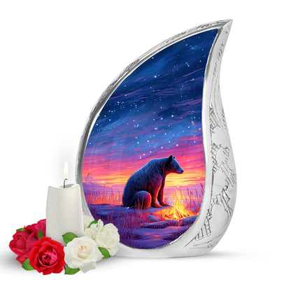 Everlasting Blue Bear Journey Urn for Human Ashes - 10-inch, 200 cu in - Yatskia
