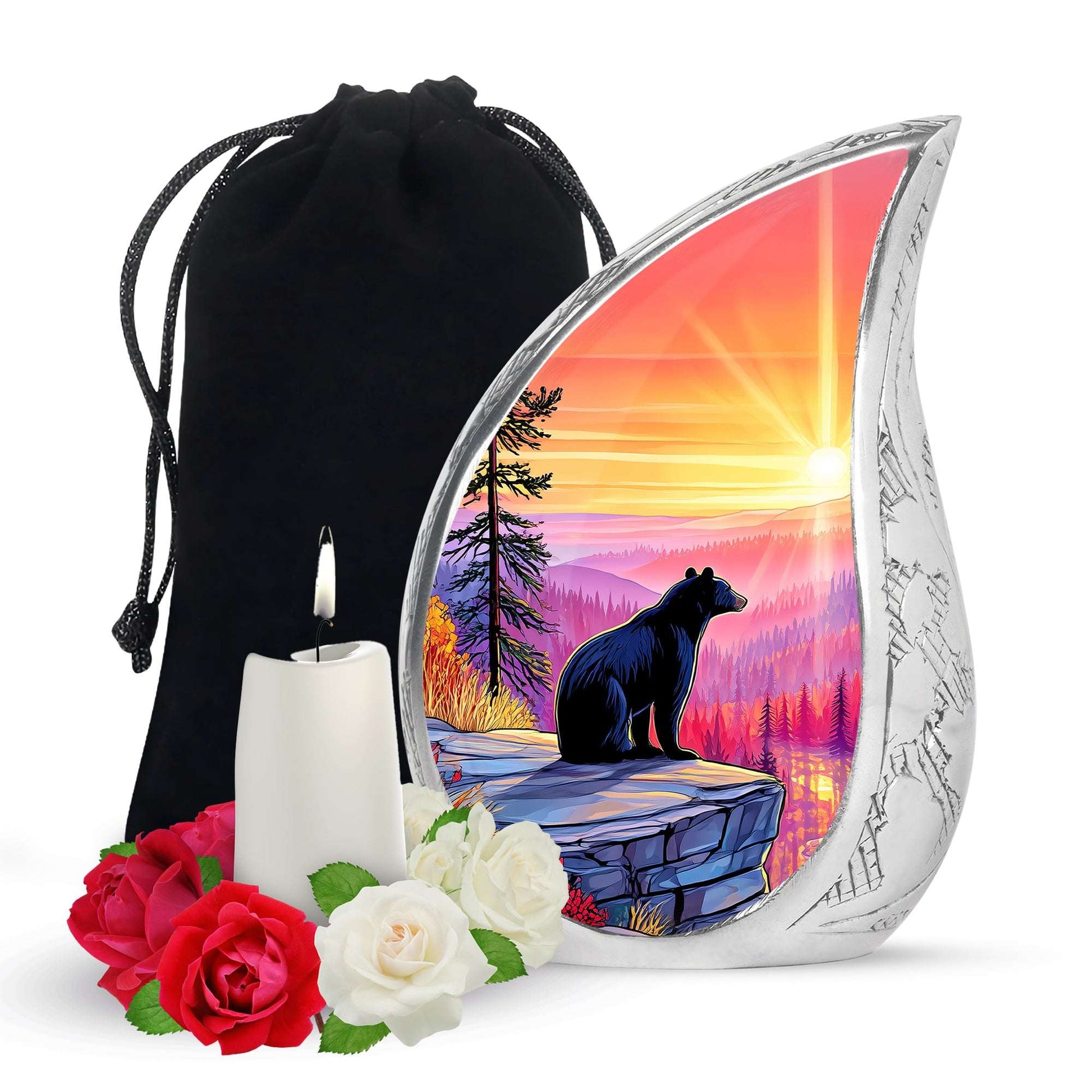 Bear Artistic Cremation Urn – Wildlife Nature Urn for Ashes Adults