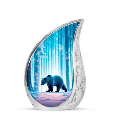 Personalized Teal Bear Cremation Urns for Ashes - Captivating 10-inch - Yatskia