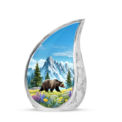 Personalized Eternal Bear Cremation Urns - Blue 10-inch, 200 cu in - Yatskia