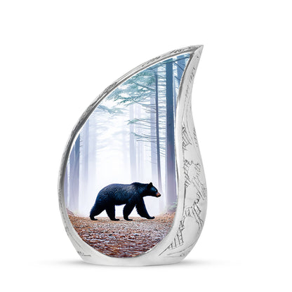 Resplendent Blue Bear Cremation Urn for Ashes - 10-inch, 200 cu in - Yatskia