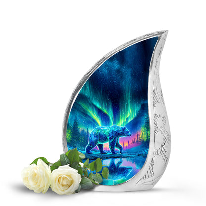 Everlasting Blue Bear Beacon Urn for Human Ashes - 10-inch, 200 cu in - Yatskia