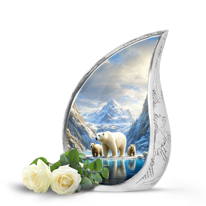 Inspiring Blue Bear Journey Urn for Human Ashes - 10-inch, 200 cu in - Yatskia