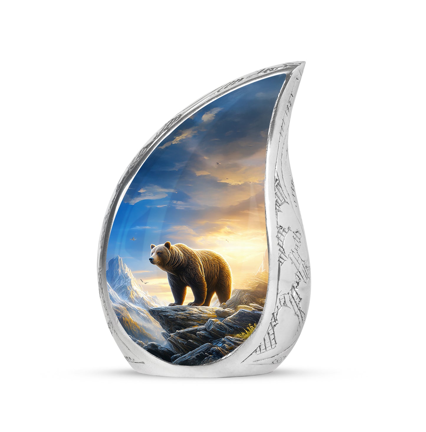 Personalized Bear Cremation Urns - Wondrous Blue 10-inch, 200 cu in - Yatskia