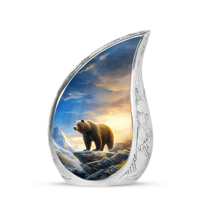 Personalized Bear Cremation Urns - Wondrous Blue 10-inch, 200 cu in - Yatskia