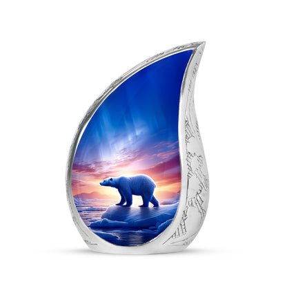 Personalized Elegant Bear Cremation Urns - Blue 10-inch, 200 cu in - Yatskia