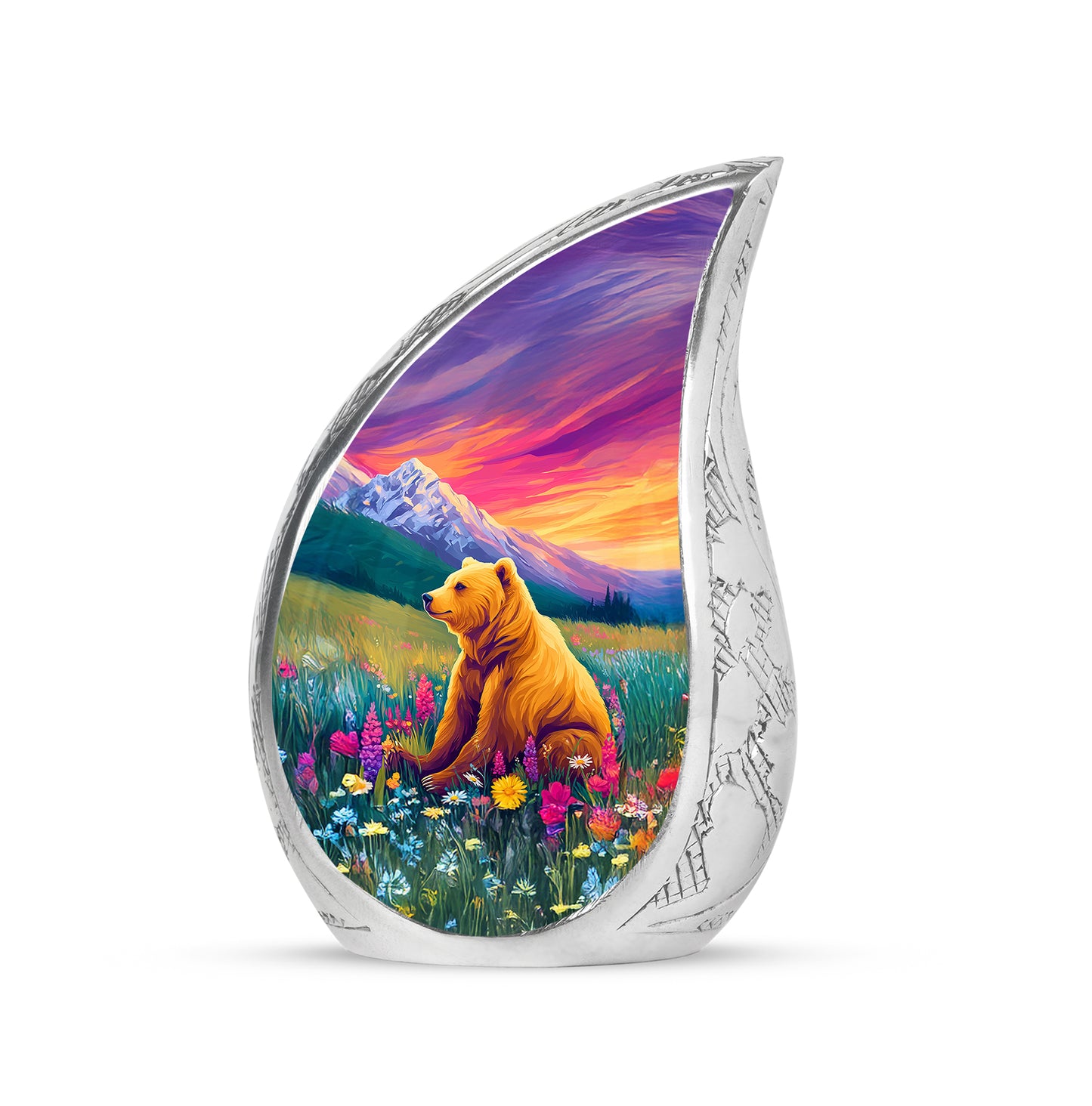 Personalized Pink Sovereign Bear Cremation Urns for Human Ashes - 10-inch, 200 cu in - Yatskia