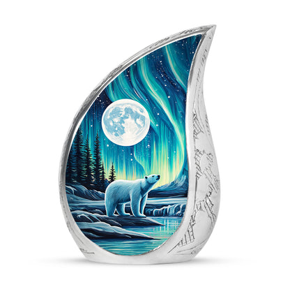 Blessed Bear Cremation Urns for Human Ashes - Blue 10-inch - Yatskia