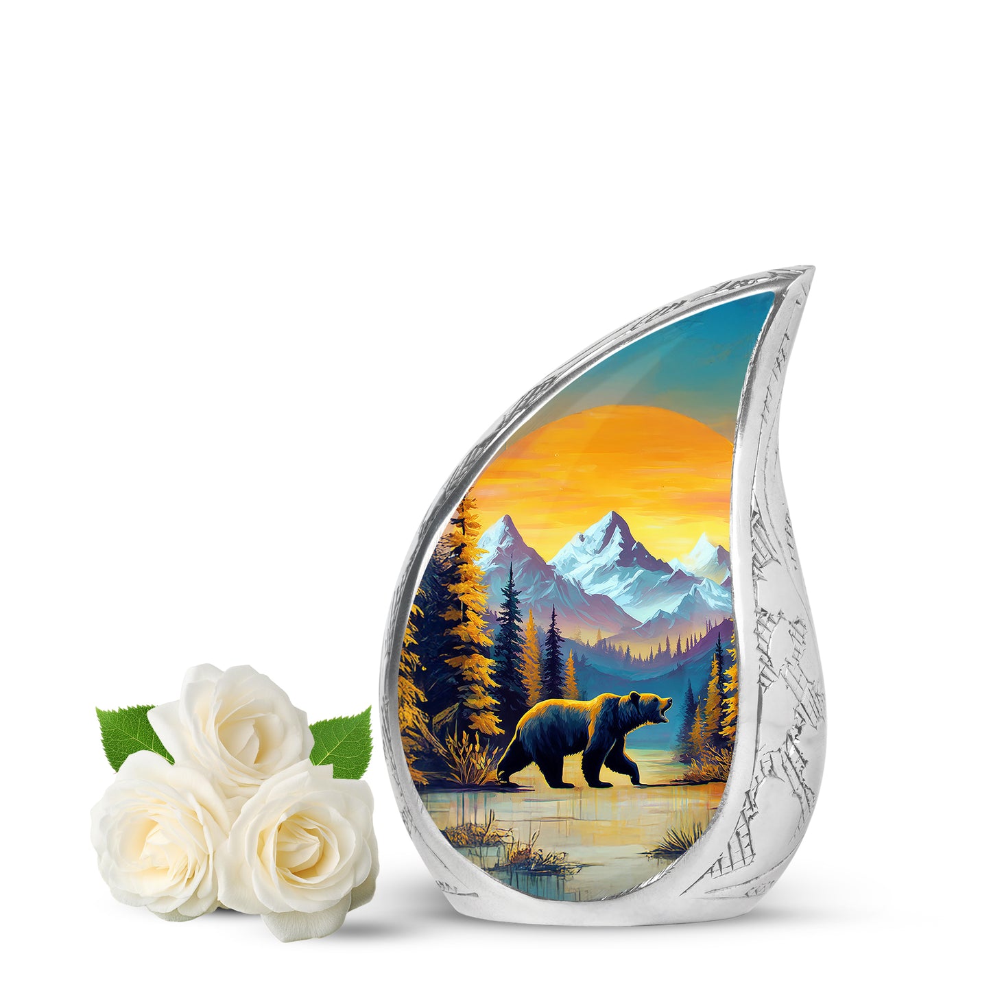 Gold Bear Cremation Urns - Enduring Sentinel 10-inch, 200 cu in - Yatskia