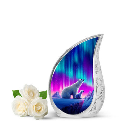 Timeless Blue Bear Cremation Urn for Ashes - 10-inch, 200 cu in - Yatskia