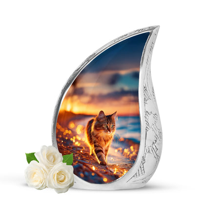 Distinguished Red Cat Cremation Urn for Ashes - Yatskia