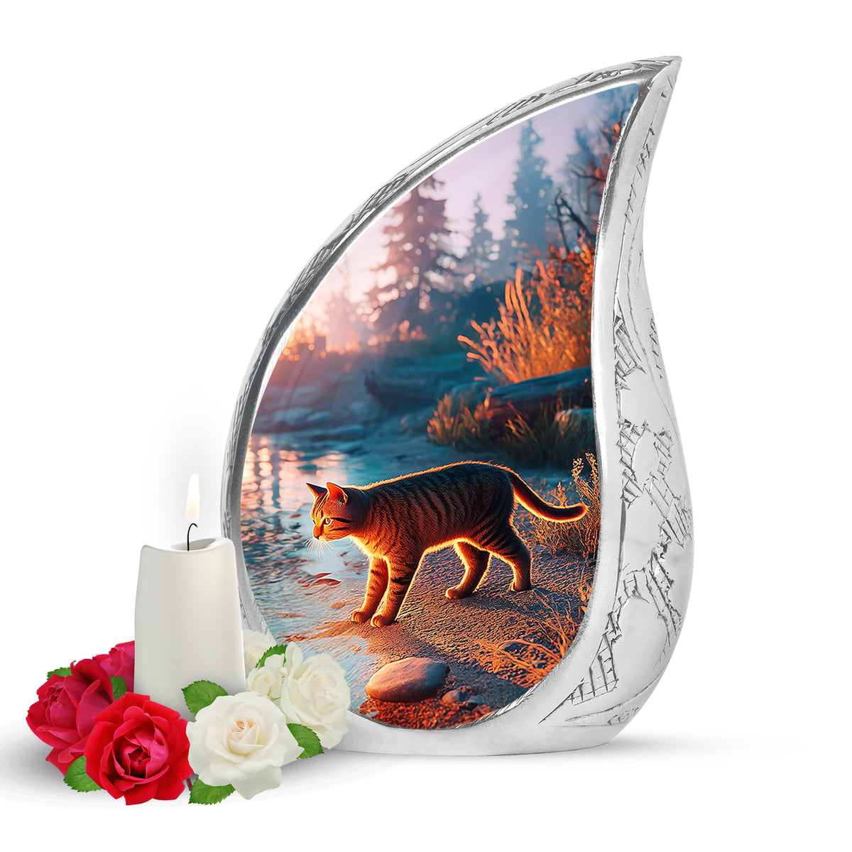 Personalized Blue Heavenly Cat Cremation Urns for Human Ashes - Yatskia