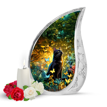 Personalized Eternal Cat Cremation Urns - Gold 10-inch, 200 cu in - Yatskia