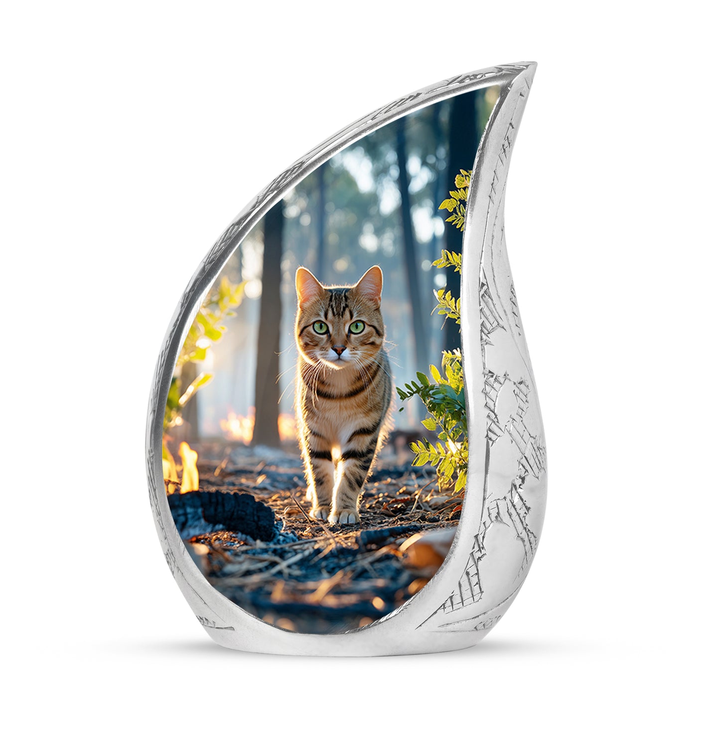 Blue Cat Comfort Cremation Urns for Human Ashes - 10-inch, 200 cu in - Yatskia