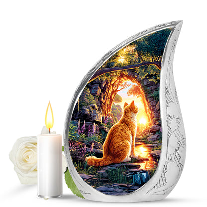 Purple Cat Memorial Cremation Urns for Human Ashes - 10-inch, 200 cu in - Yatskia